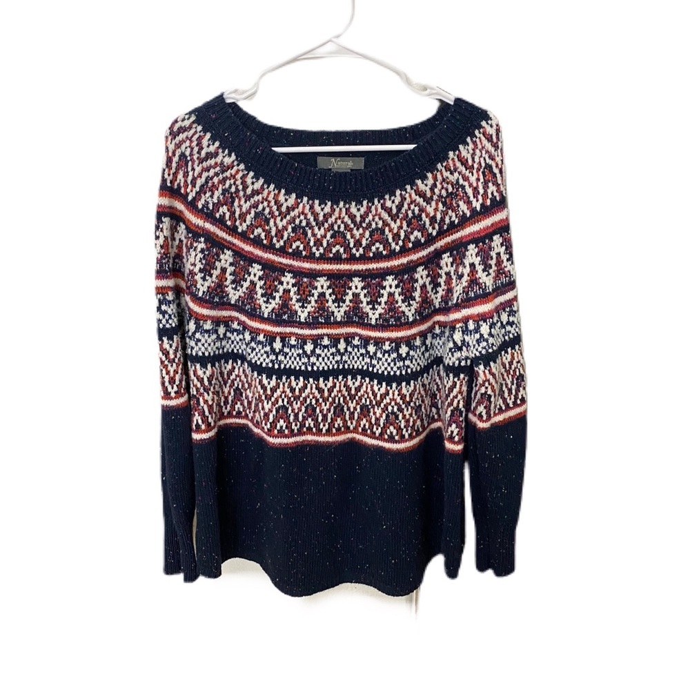 Natural reflection oversized vintage 80s style sweater scoopneck size XL
